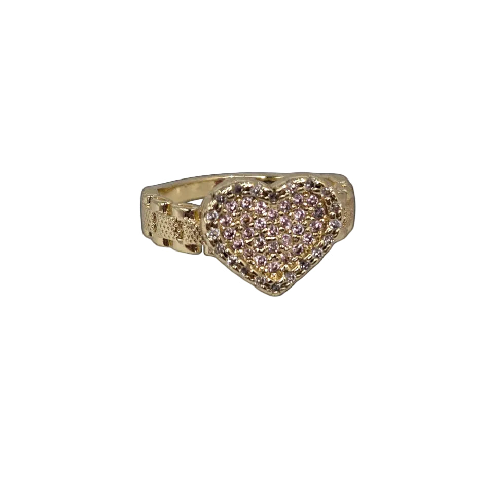 Pink Heart Rolly Ring